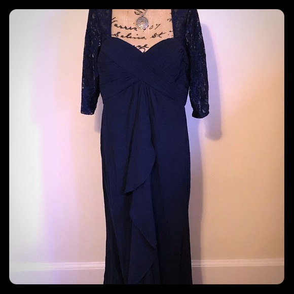 blue dinner gown
